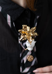 Floral Panther Tie Neckpiece