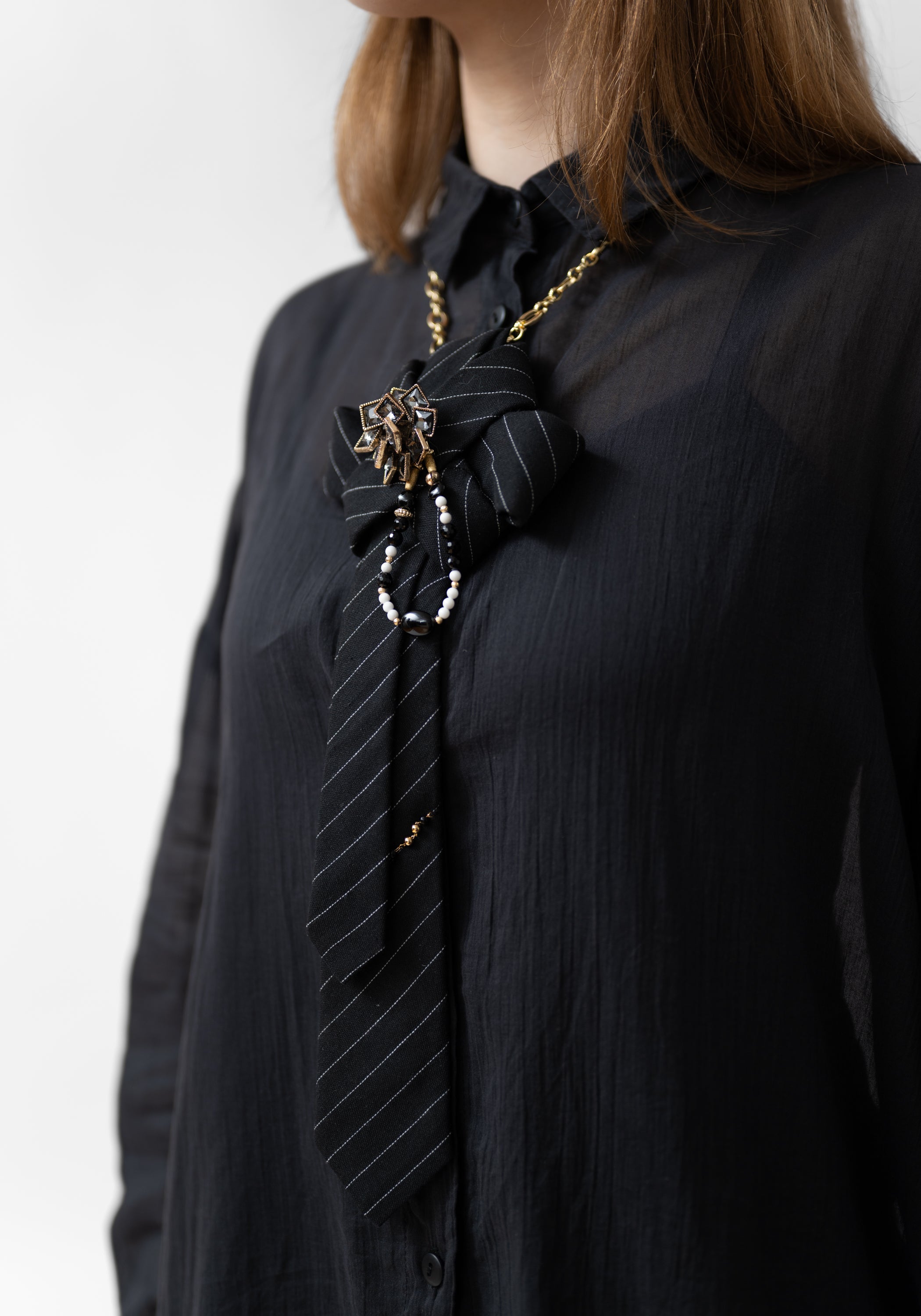 Geometric Tie and Chain Neckpiece