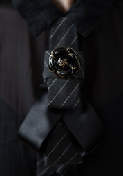 Dark Floral Tie Neckpiece