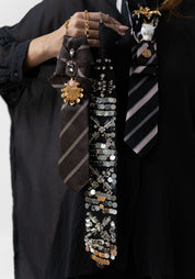 Sequined Chain and Tie Neckpiece