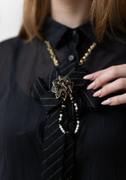 Geometric Tie and Chain Neckpiece