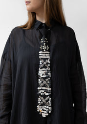 Sequined Chain and Tie Neckpiece