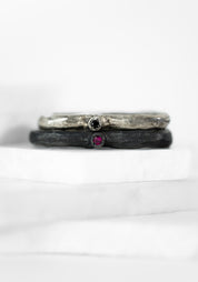 Sterling Black Spinel Double Ring - December Thieves
