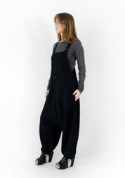 Drop Seat Button Front Jumpsuit