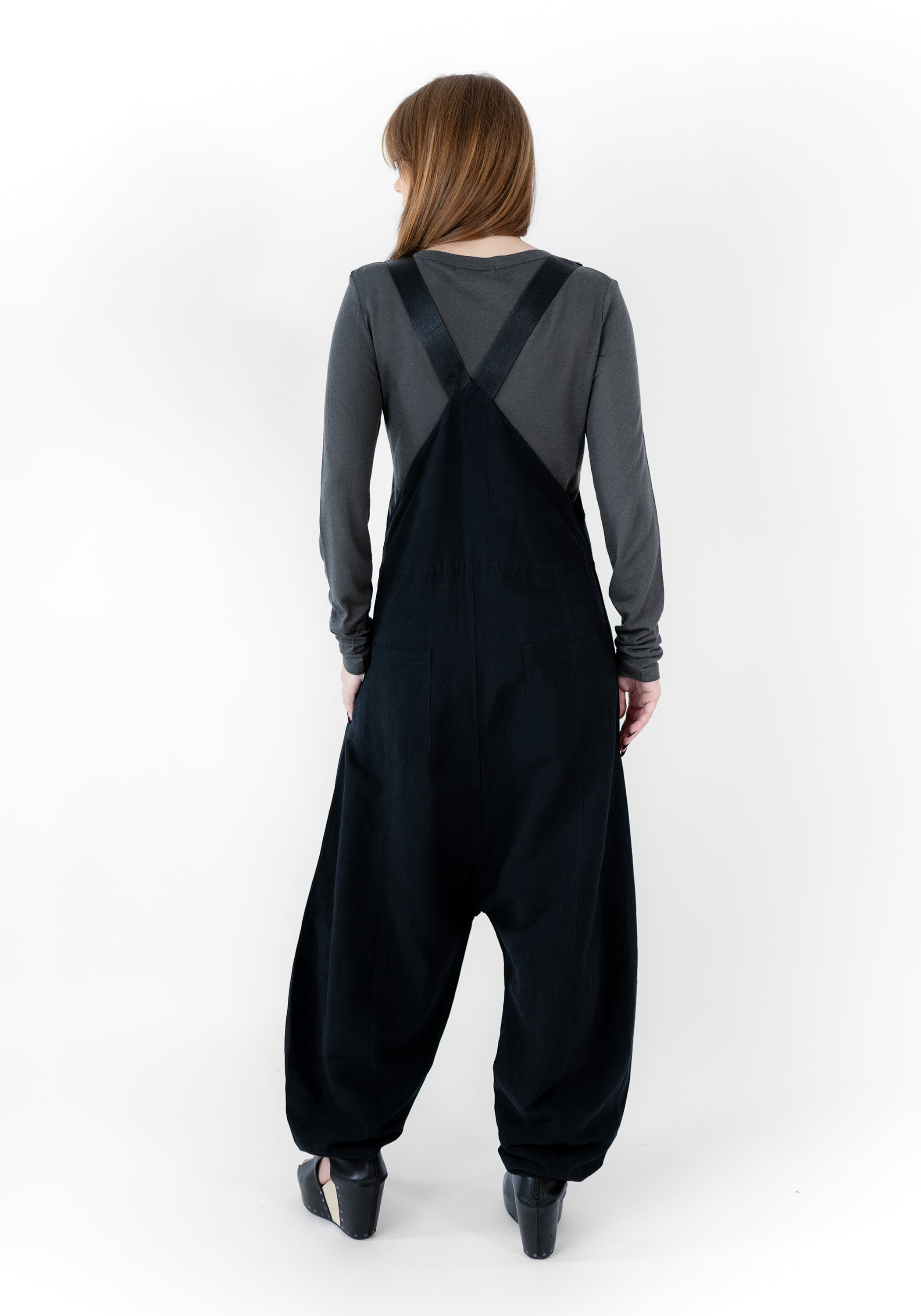 Drop Seat Button Front Jumpsuit