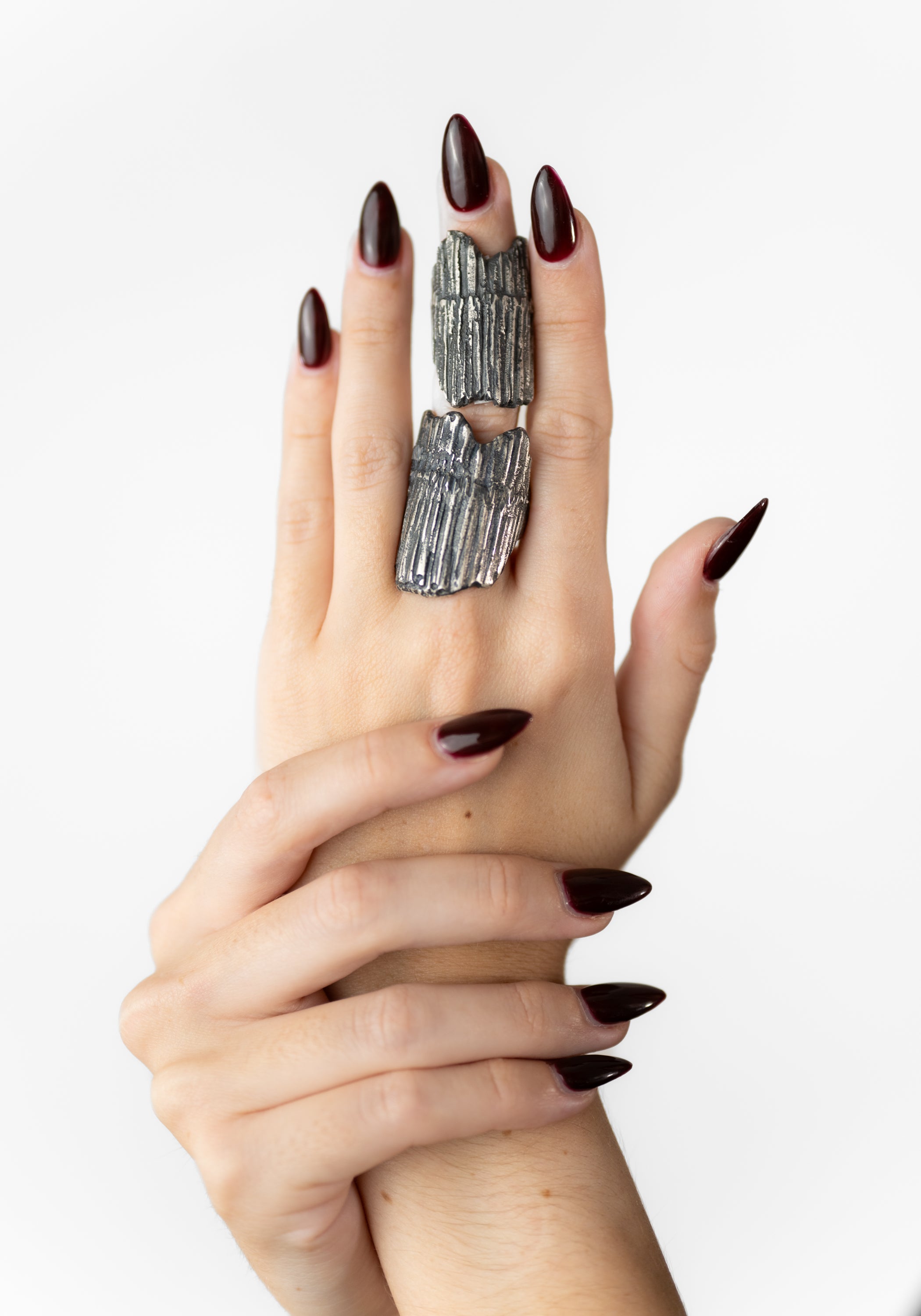 Oxidized Sterling Eroded Texture Ring - December Thieves