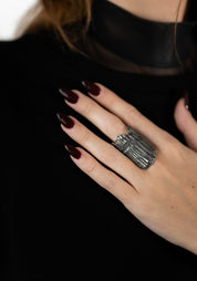 Oxidized Sterling Eroded Texture Ring - December Thieves