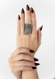 Oxidized Sterling Eroded Texture Ring - December Thieves