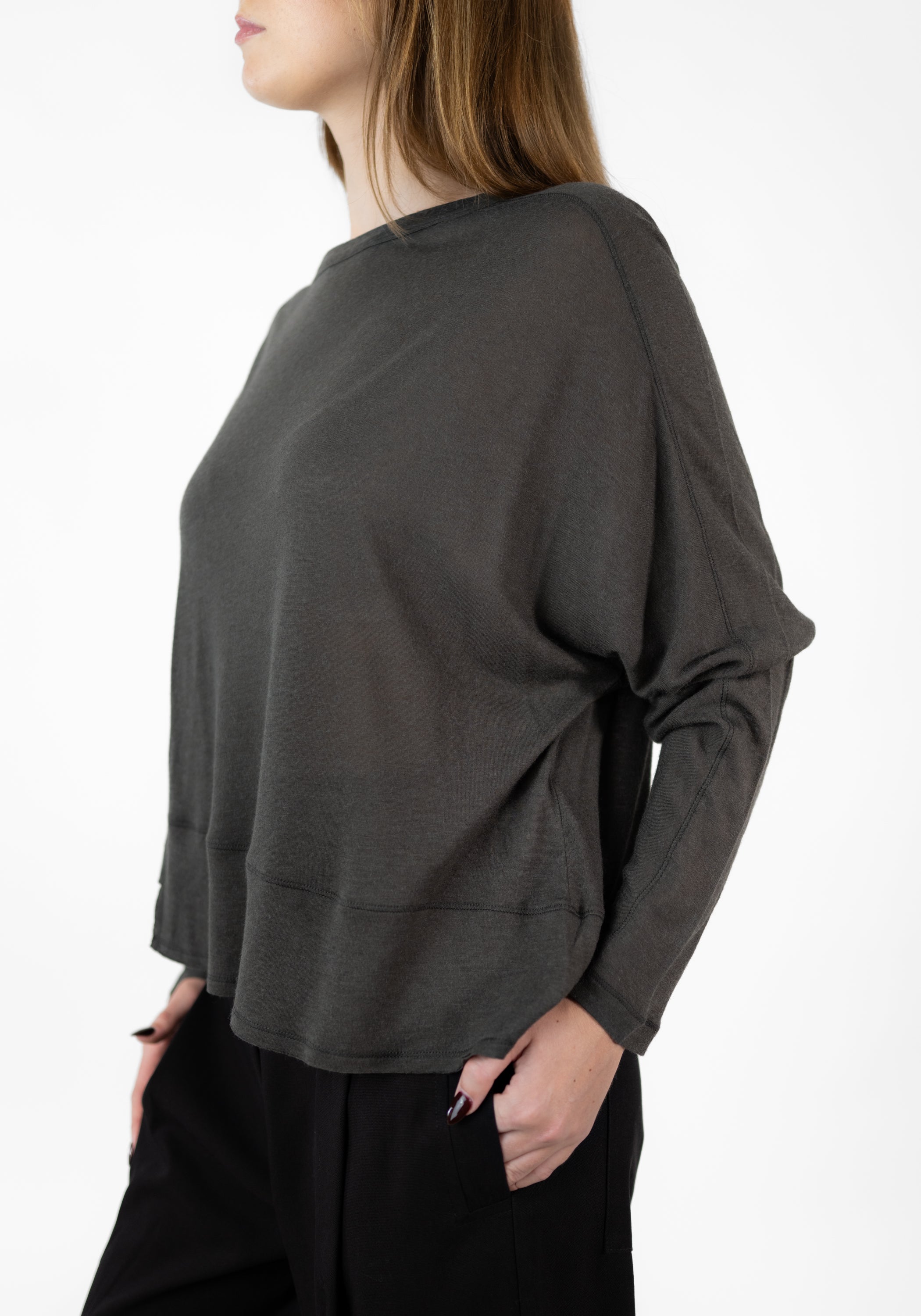 Drop Shoulder Wool Blend T-Shirt - December Thieves