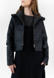 Coated Fleece Lined Hooded Jacket