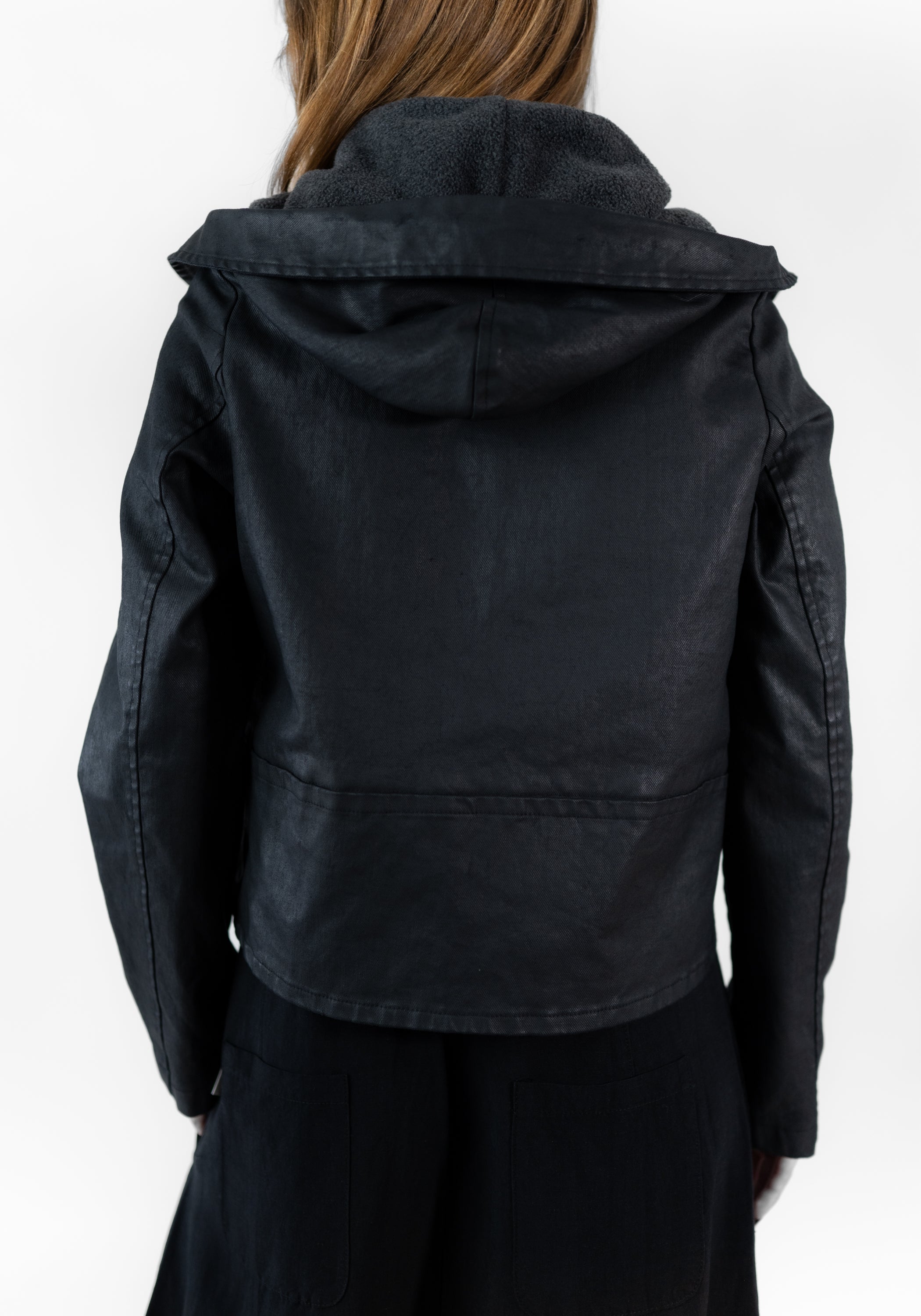 Coated Fleece Lined Hooded Jacket