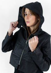 Coated Fleece Lined Hooded Jacket