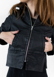 Coated Fleece Lined Hooded Jacket