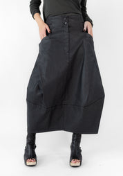 Asymmetric Coated Maxi Skirt