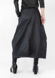 Asymmetric Coated Maxi Skirt
