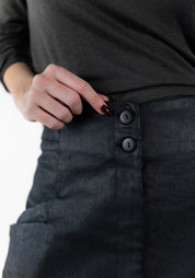 Asymmetric Coated Maxi Skirt