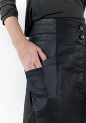 Asymmetric Coated Maxi Skirt