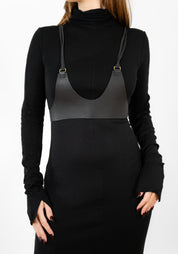 Leather and Bronze Tie Back Harness