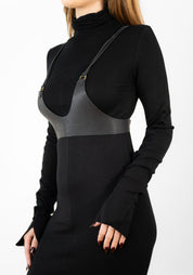 Leather and Bronze Tie Back Harness