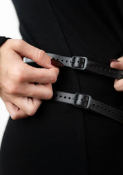 Black Leather Double Belt