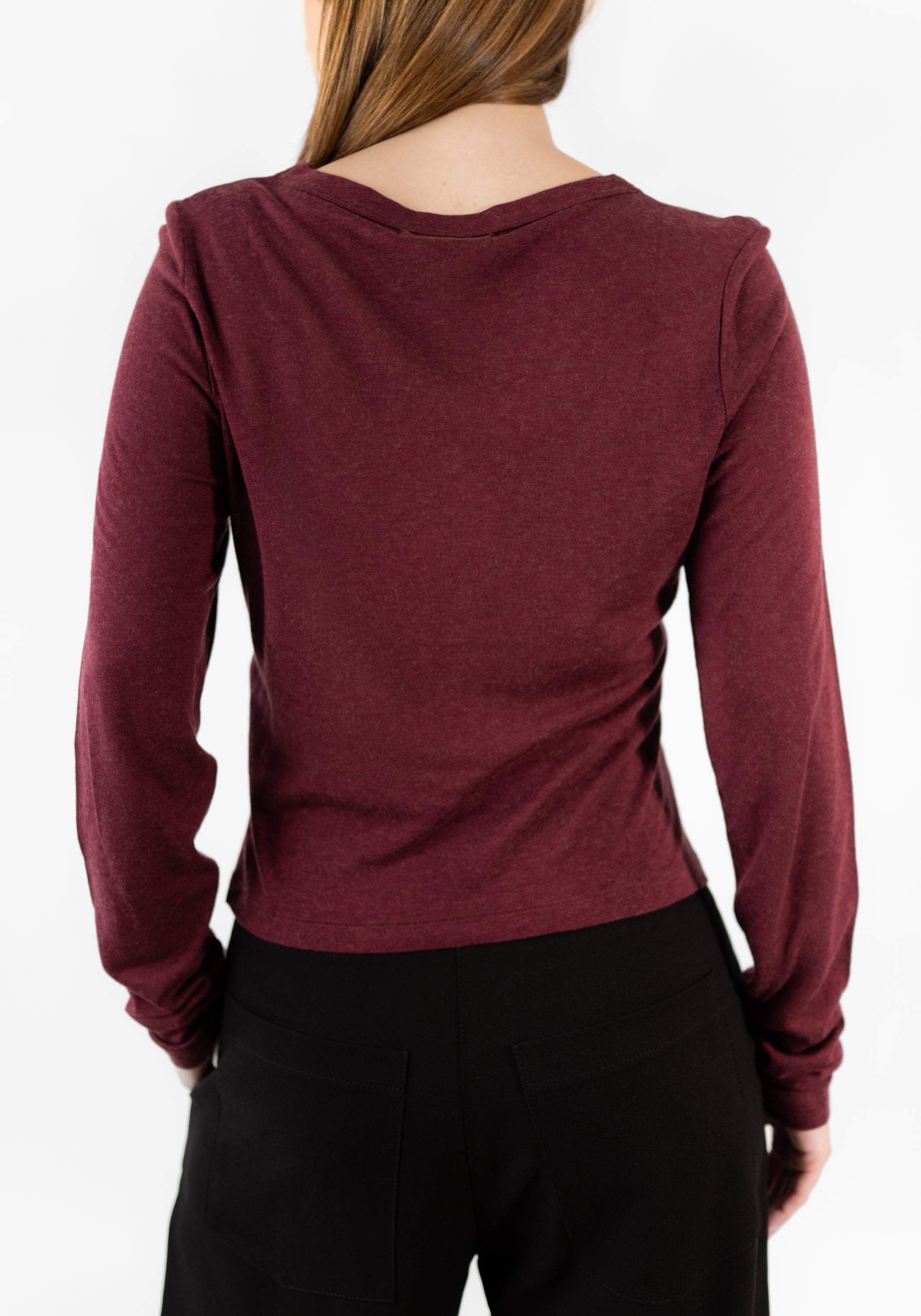 Long Sleeve Wool Blend T-Shirt