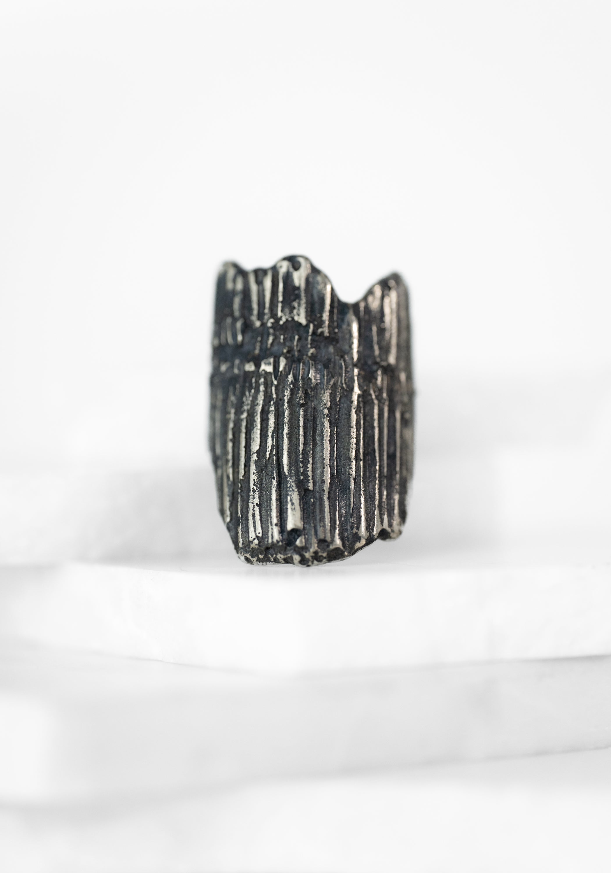 Oxidized Sterling Eroded Texture Ring - December Thieves
