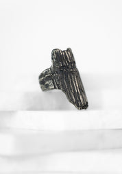 Oxidized Sterling Eroded Texture Ring - December Thieves