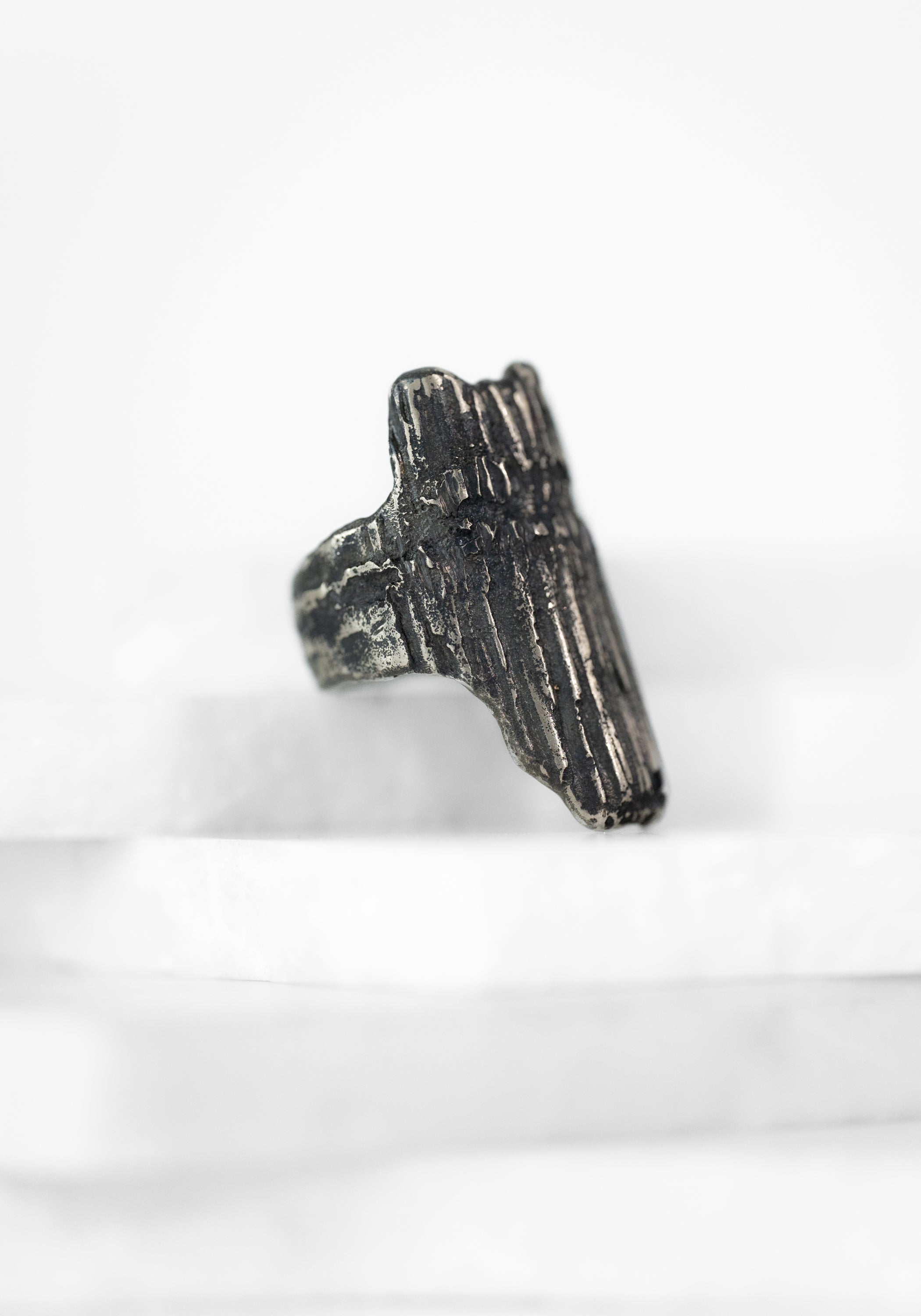 Oxidized Sterling Eroded Texture Ring - December Thieves