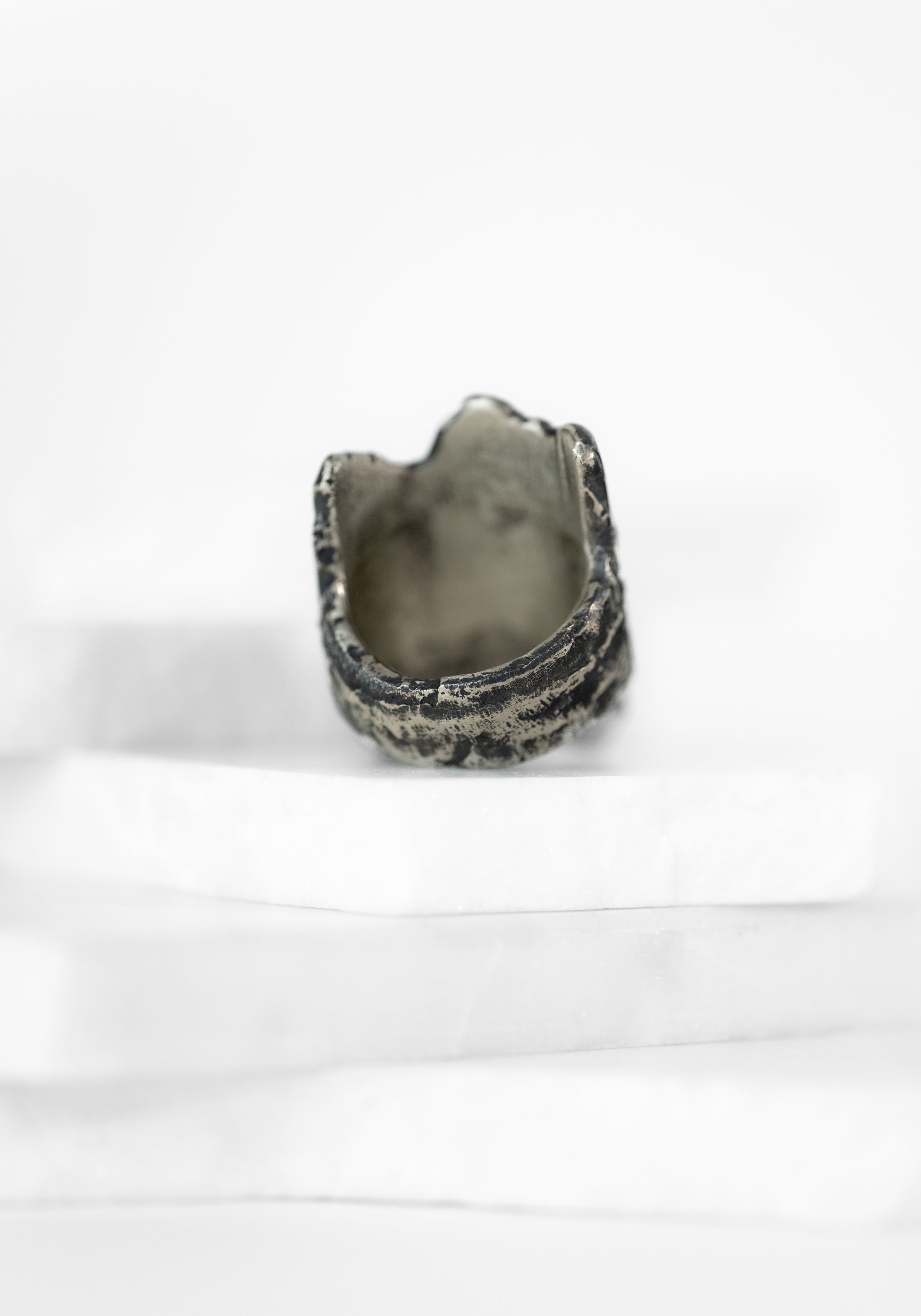 Oxidized Sterling Eroded Texture Ring - December Thieves