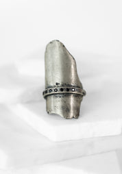 Sterling Black Spinel Bar Detail Ring - December Thieves