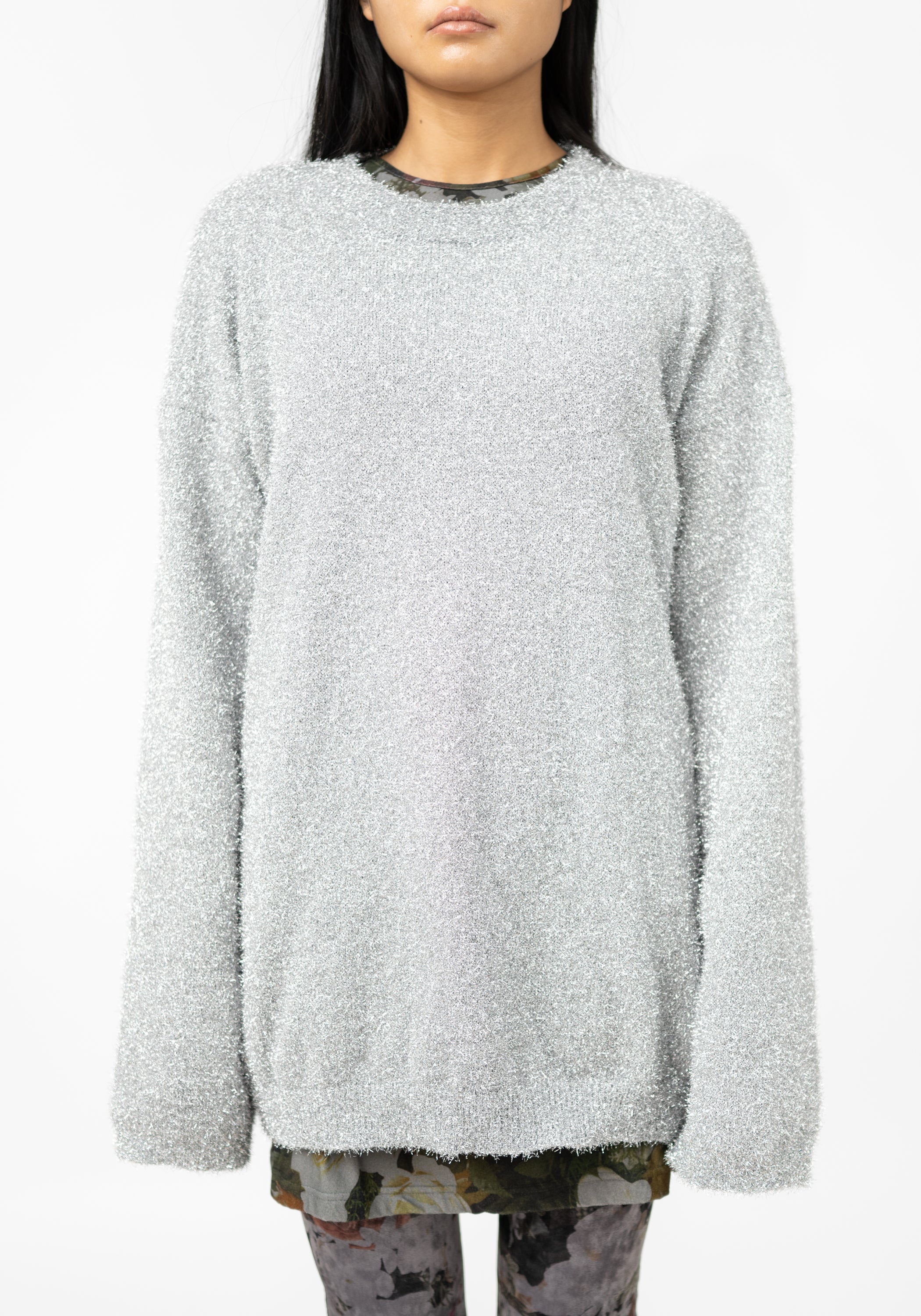 Oversized Metallic Knit Pullover - December Thieves