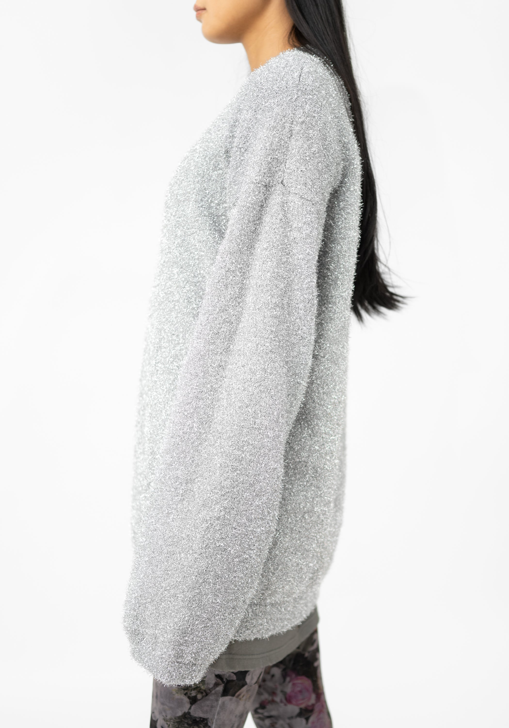 Oversized Metallic Knit Pullover - December Thieves