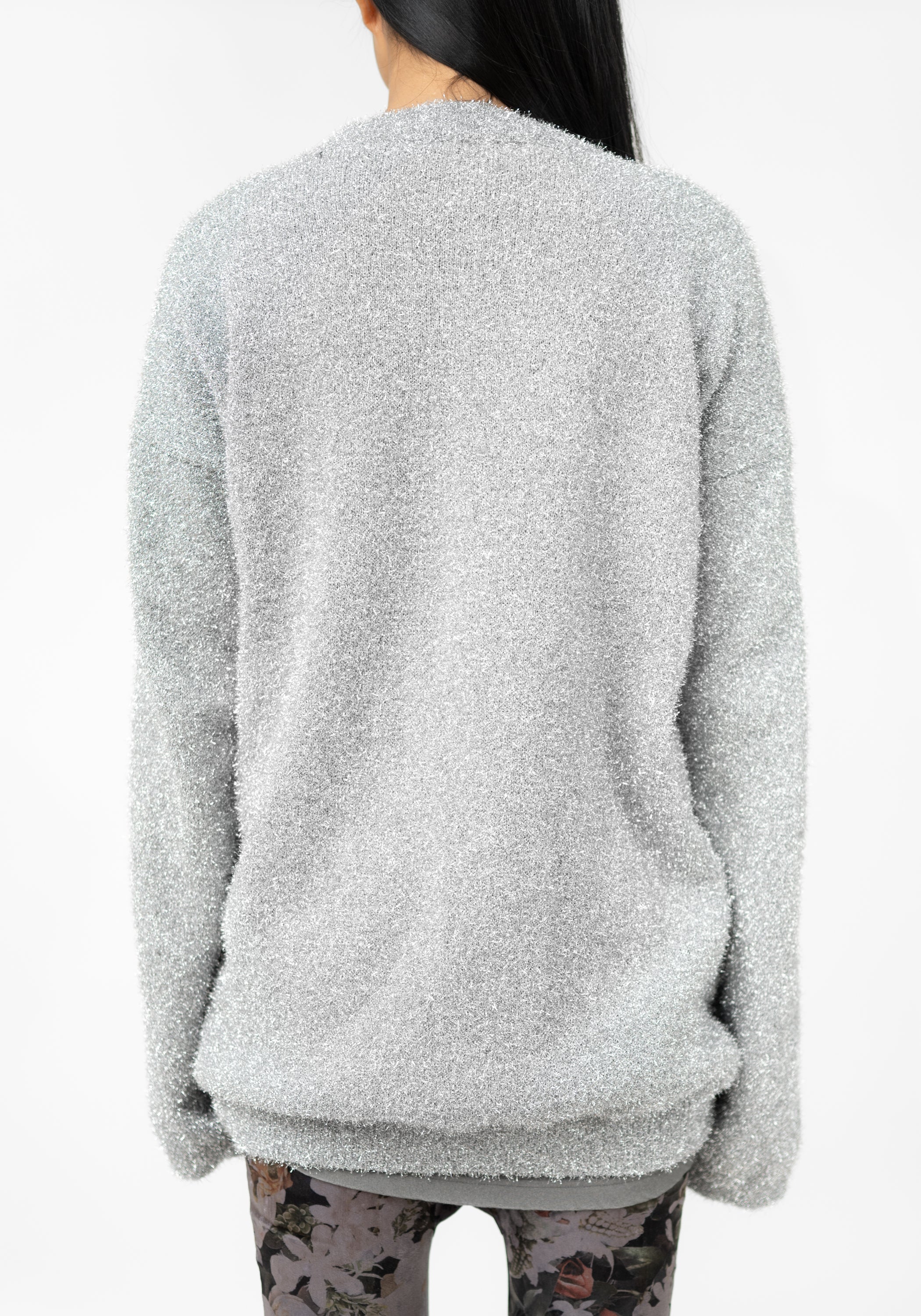 Oversized Metallic Knit Pullover - December Thieves
