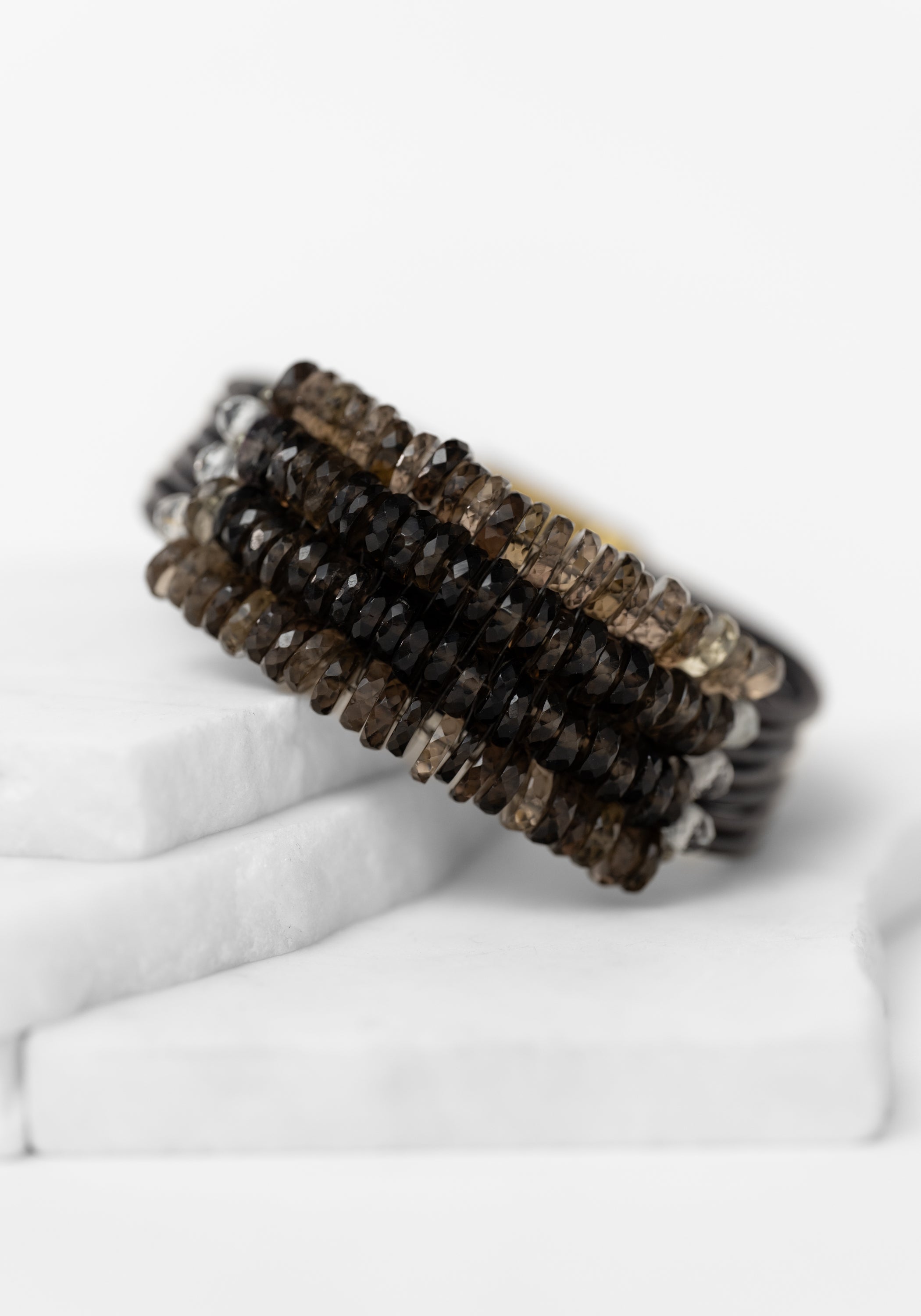 Ombre Smokey Quartz Beaded Bracelet