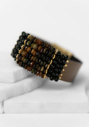 Tourmaline Goldstone Beaded Bracelet