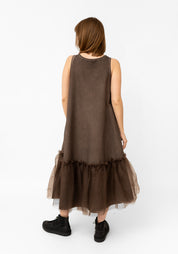 Tulle Ruffle Detail A-Line Dress
