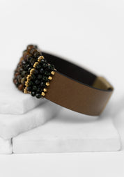 Tourmaline Goldstone Beaded Bracelet