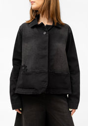 Cropped A-Line Denim Jacket