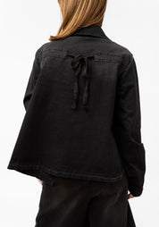 Cropped A-Line Denim Jacket