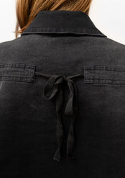 Cropped A-Line Denim Jacket