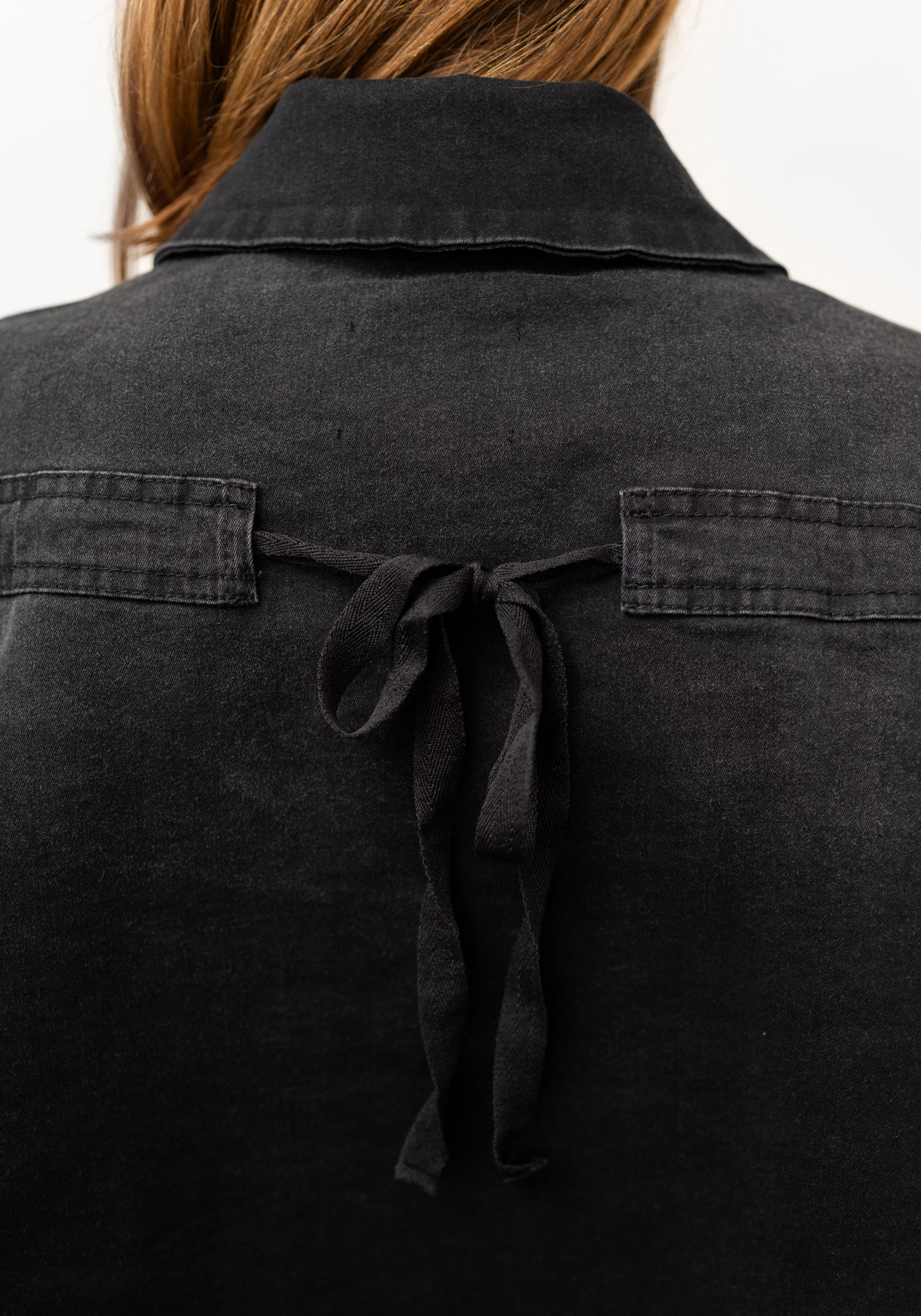 Cropped A-Line Denim Jacket