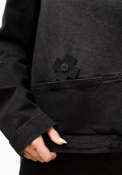Cropped A-Line Denim Jacket