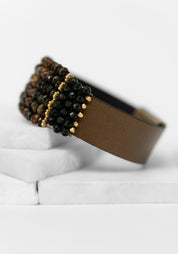 Tourmaline Goldstone Beaded Bracelet