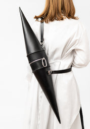 Pre-order: Black Leather Double Cone Sling