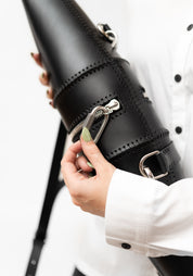 Pre-order: Black Leather Double Cone Sling