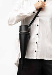 Black Leather Cone Pouch
