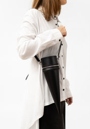 Black Leather Cone Pouch
