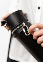 Black Leather Cone Pouch