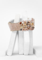 Pink Opals Beaded Bracelet