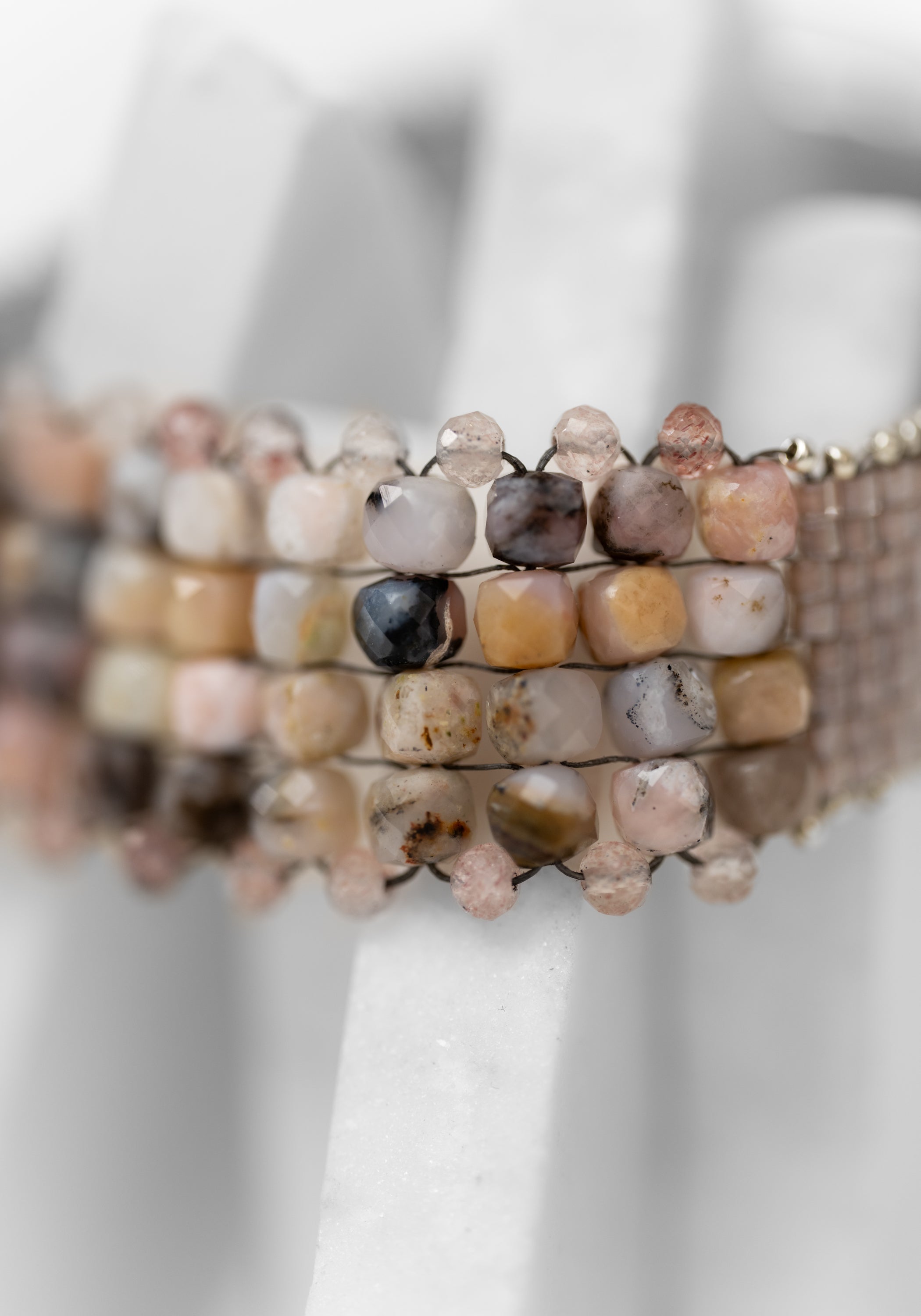 Pink Opals Beaded Bracelet